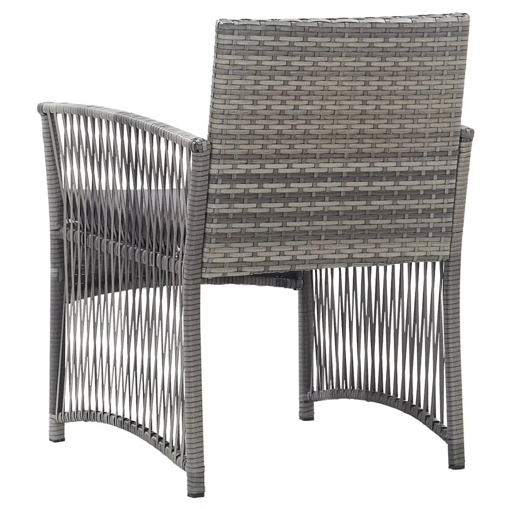 Outdoor Armchairs for Garden 2 Piece Grey Size with Cushions