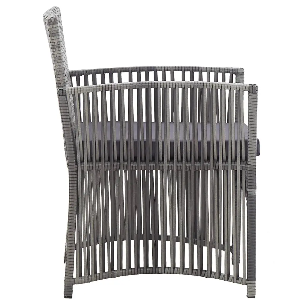 Outdoor Armchairs for Garden 2 Piece Grey Size with Cushions