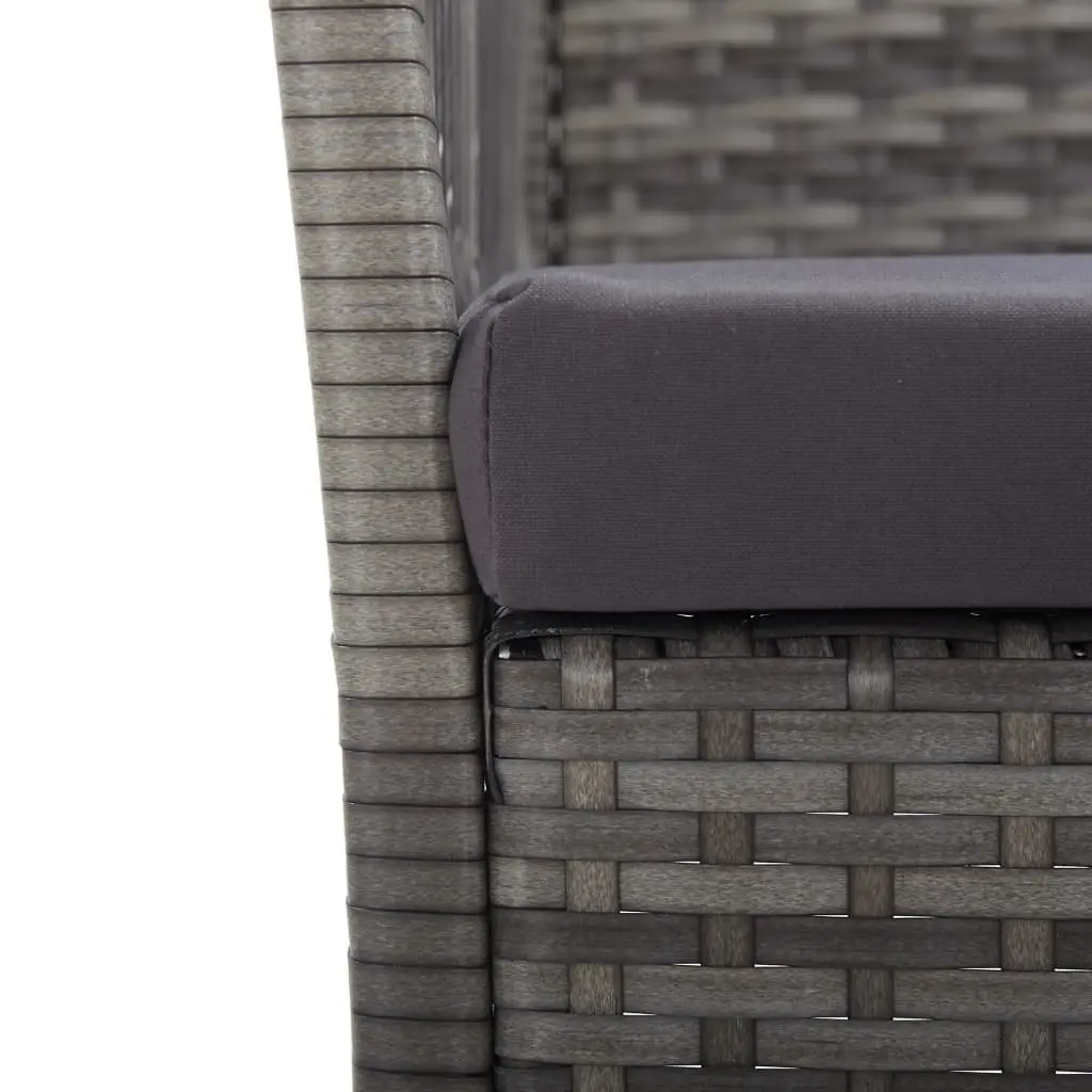 Outdoor Armchairs for Garden 2 Piece Grey Size with Cushions