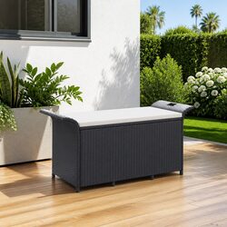Outdoor Garden Bench Dimensions: 116 x 46 x 57 cm, Black