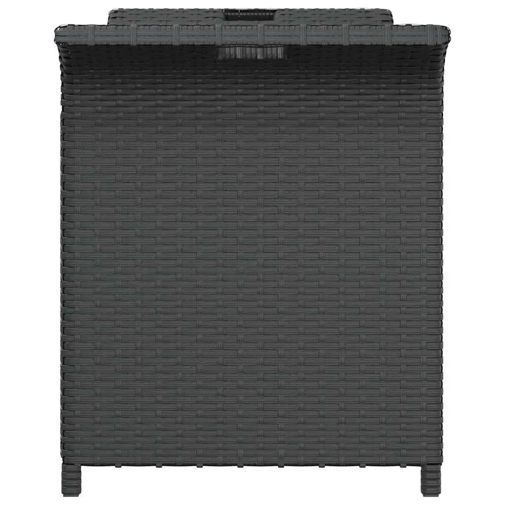 Garden Bench with Storage for Outdoor Use Black Poly Rattan 116 x 46 x 57 cm