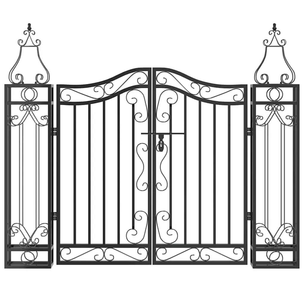 Wrought Iron Garden Gate Entryway Fence 121x100cm