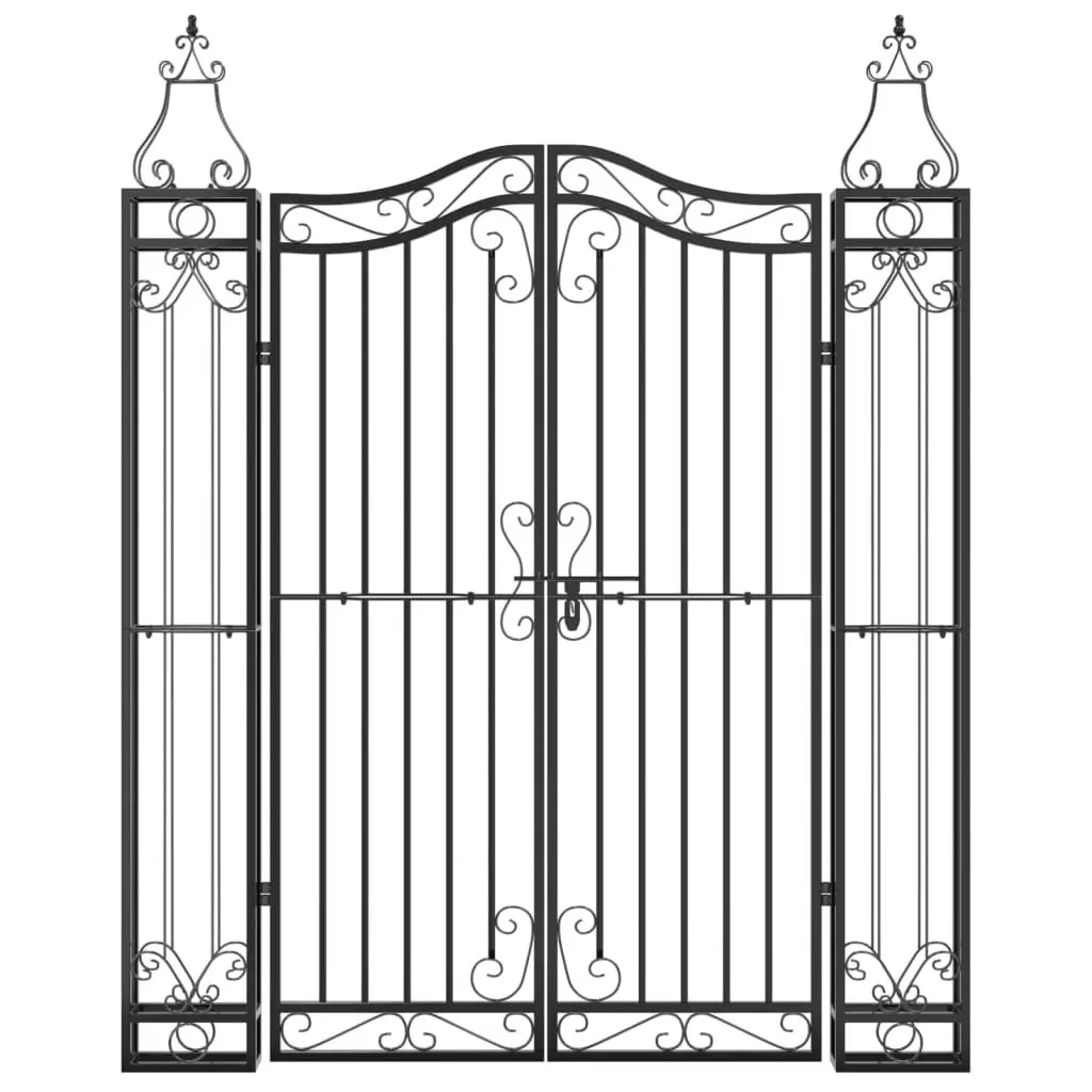 Garden Gate Outdoor Patio Wrought Iron Black 121W x 150H cm