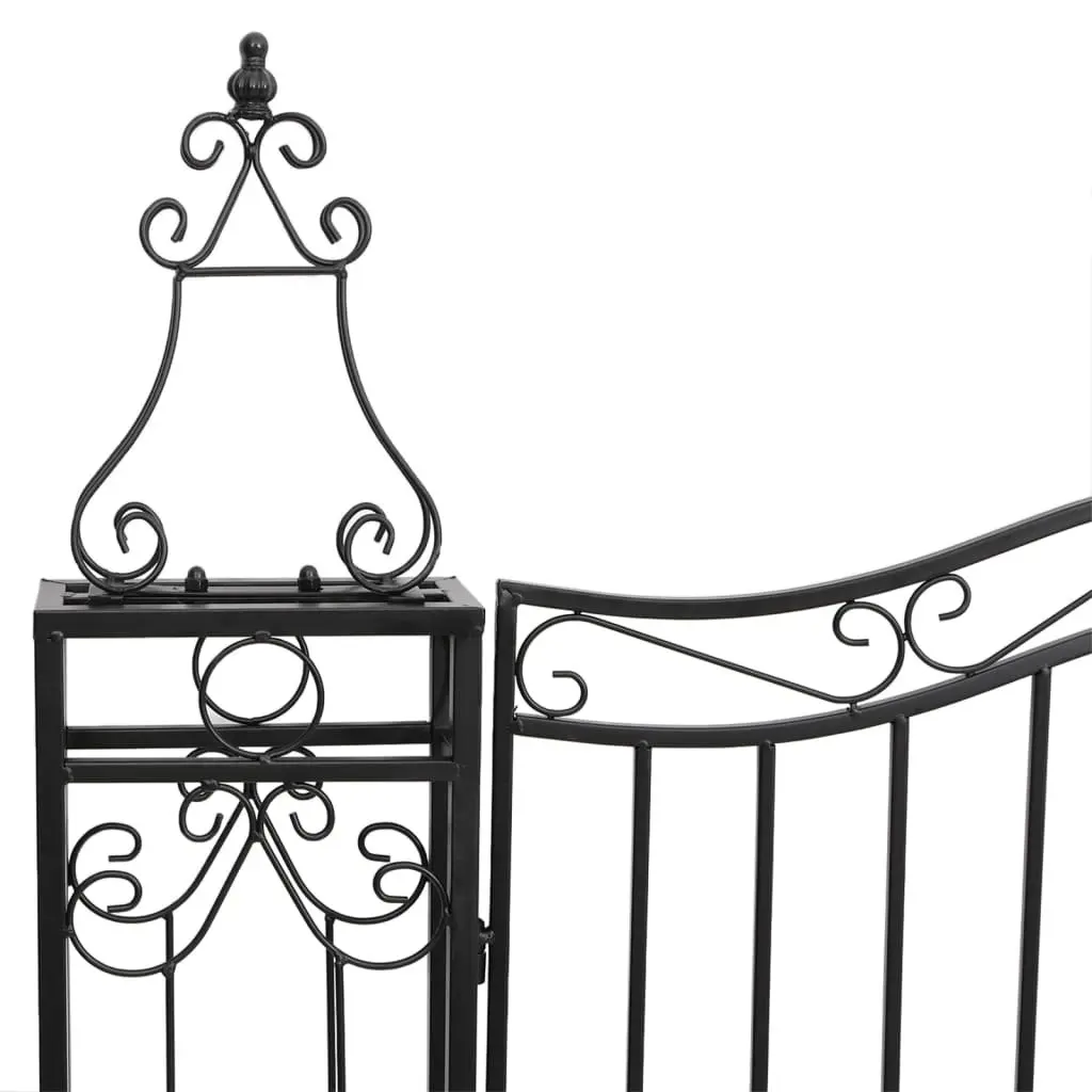 Garden Gate Outdoor Patio Wrought Iron Black 121W x 150H cm