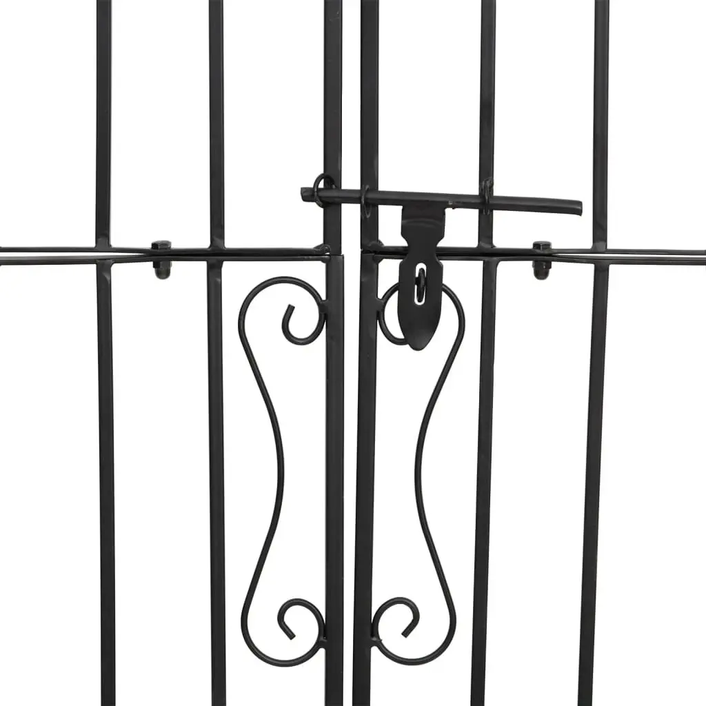Wrought Iron Garden Gate Entryway Black 121x180cm