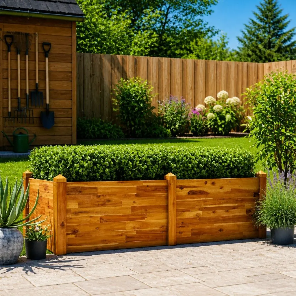Stackable Acacia Wooden Raised Bed