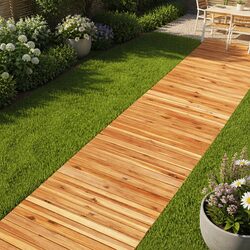 Garden Pathway 200x50cm Solid Wood Walkway Brown Outdoor Paving Decoration