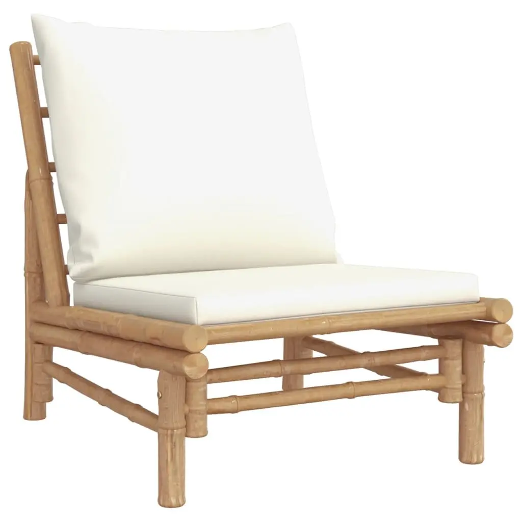 Bamboo Outdoor Garden Chairs 2 Piece Set with Cushions