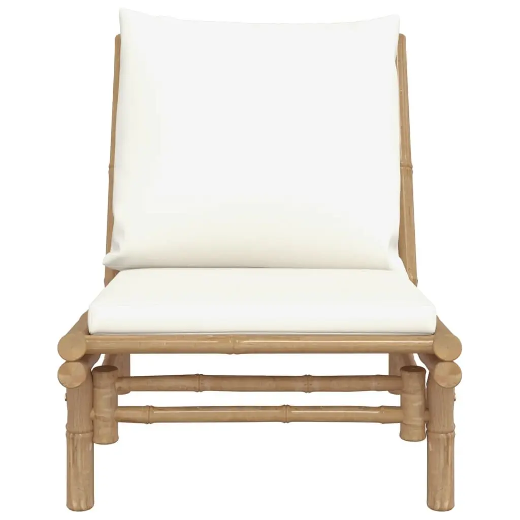 Bamboo Outdoor Garden Chairs 2 Piece Set with Cushions