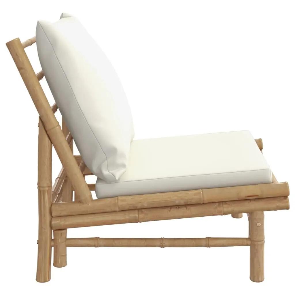 Bamboo Outdoor Garden Chairs 2 Piece Set with Cushions