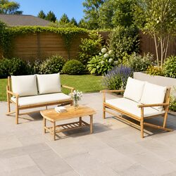 Dimensions and Features of Bamboo Garden Bench with Cushions