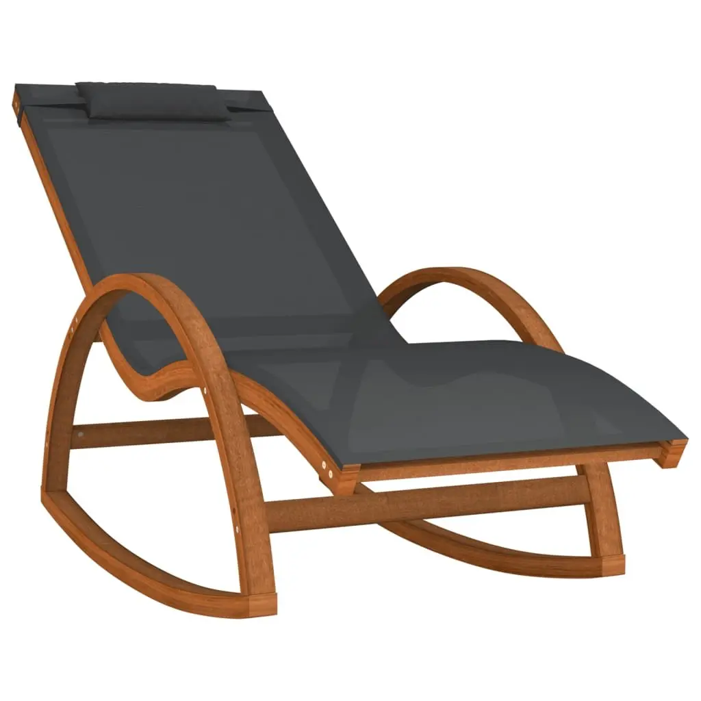 Rocking Chair Outdoor Garden Relaxation Grey Textilene 1 Piece