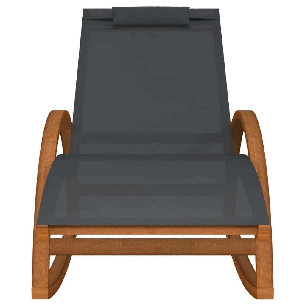 Rocking Chair Outdoor Garden Relaxation Grey Textilene 1 Piece