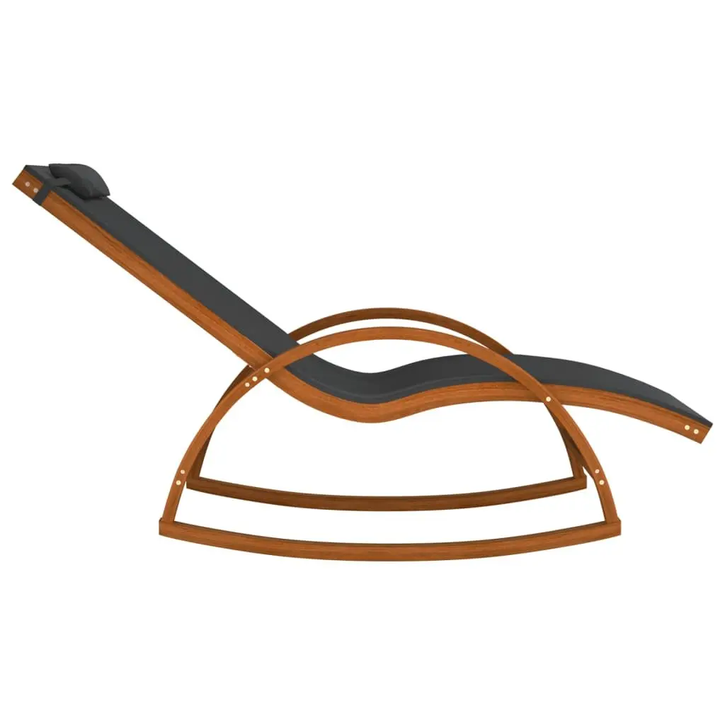 Rocking Chair Outdoor Garden Relaxation Grey Textilene 1 Piece