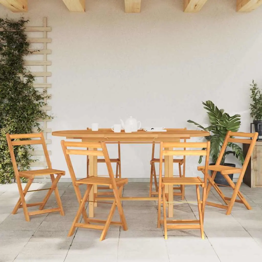Solid Teak Wood Expandable Dining Table 110-160x80x75cm for Outdoors