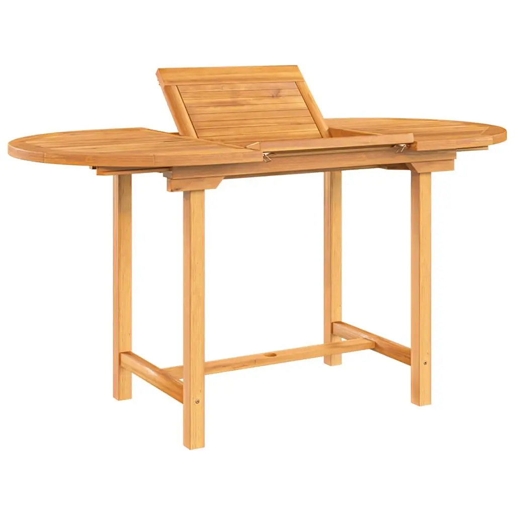 Solid Teak Wood Expandable Dining Table 110-160x80x75cm for Outdoors