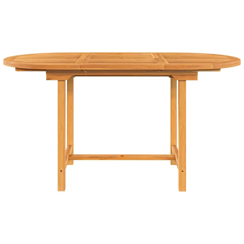 Solid Teak Wood Expandable Dining Table 110-160x80x75cm for Outdoors