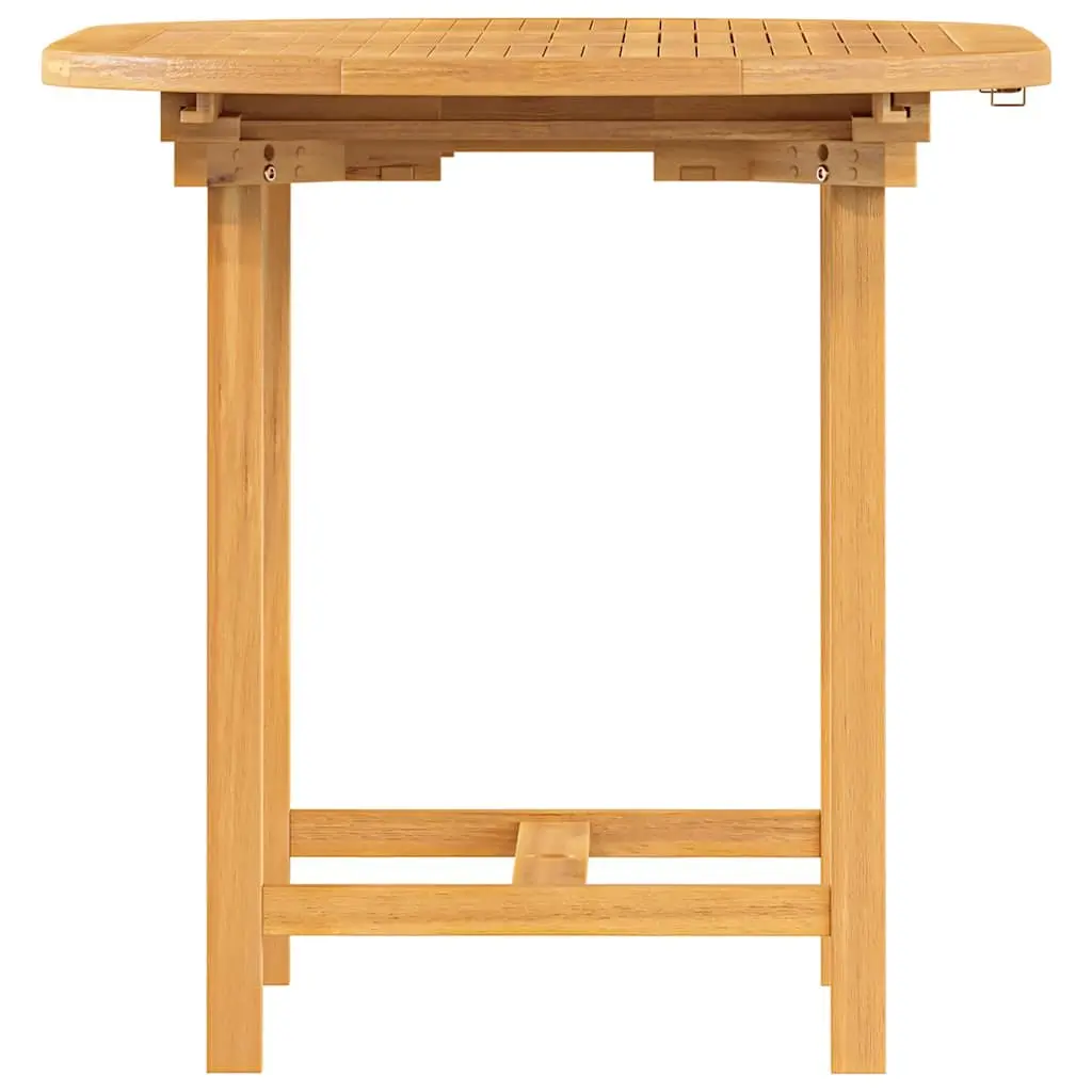 Solid Teak Wood Expandable Dining Table 110-160x80x75cm for Outdoors