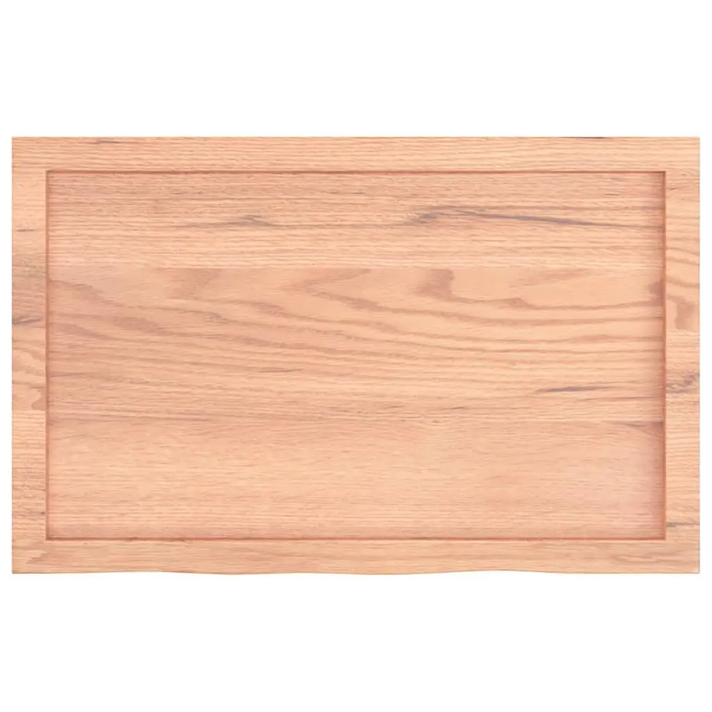 Wall Shelf Light Brown Rustic Solid Oak Wood 80x50cm