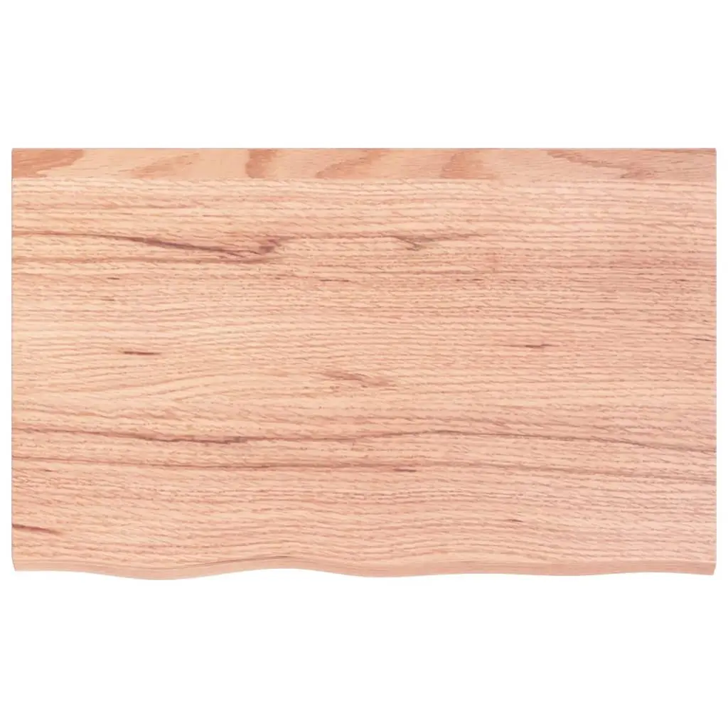 Wall Shelf Light Brown Rustic Solid Oak Wood 80x50cm