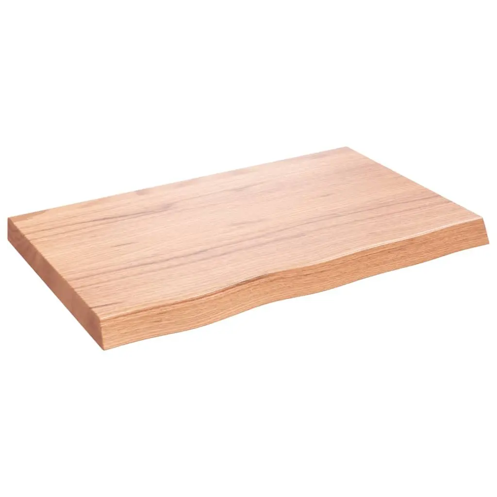 Wall Shelf Solid Oak Wood Light Brown 80x50cm Rustic Storage Ledge Handmade