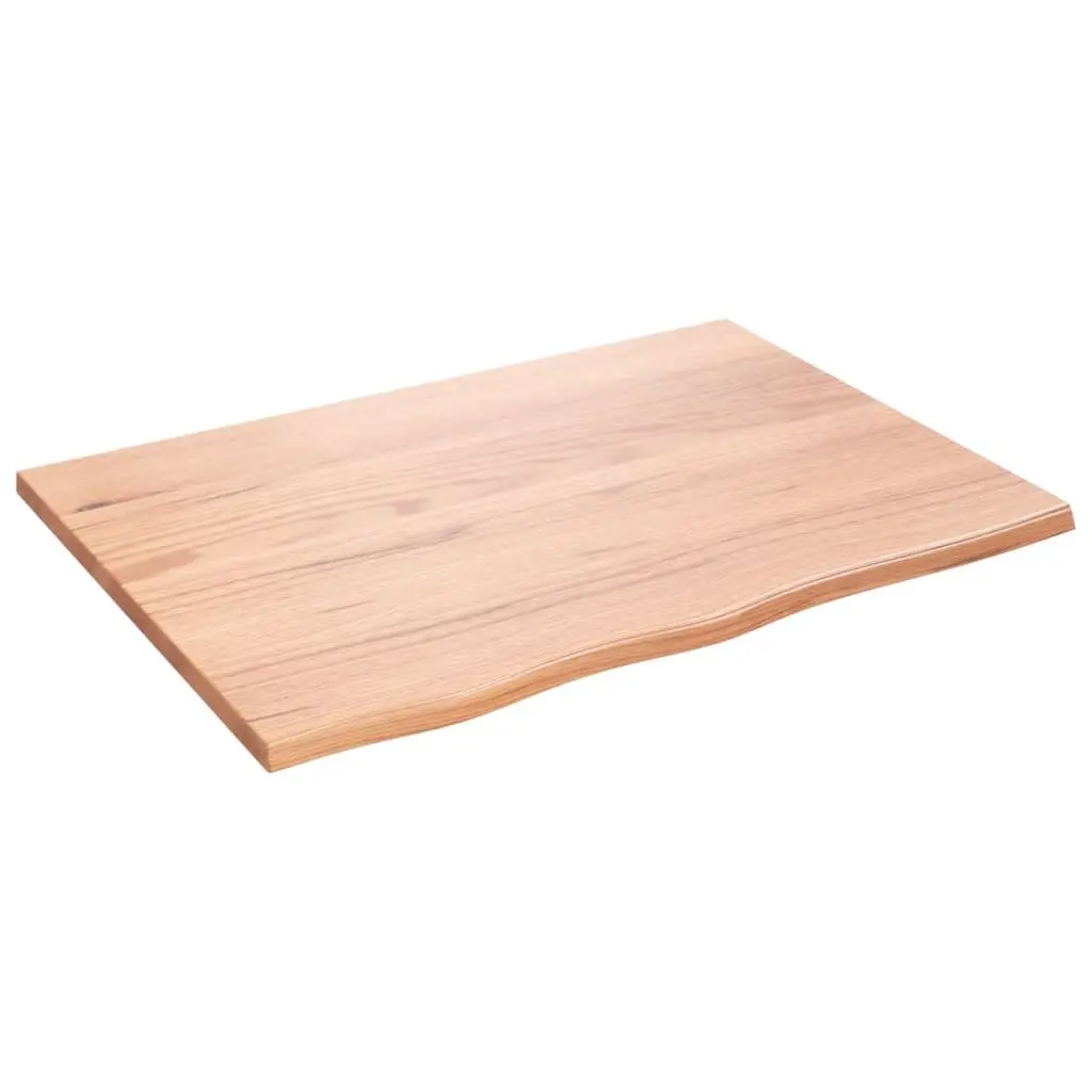 80x60x2cm Light Brown Solid Oak Wood Wall Shelf