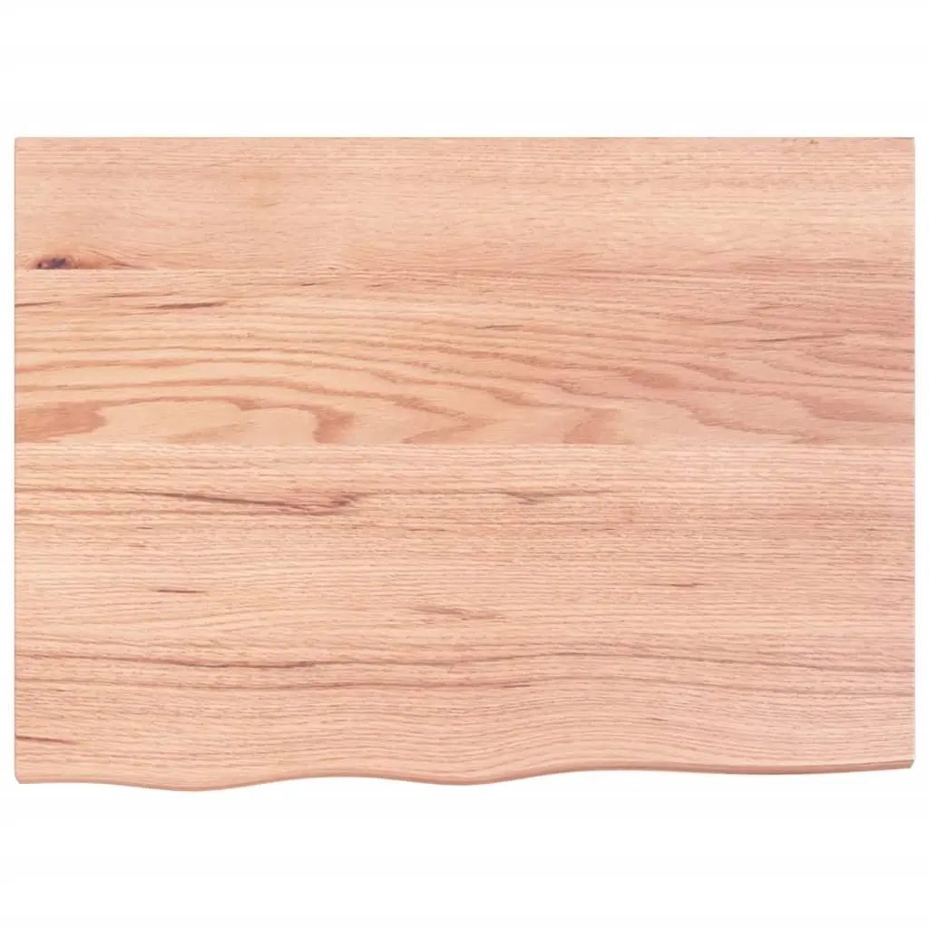 80x60x2cm Light Brown Solid Oak Wood Wall Shelf
