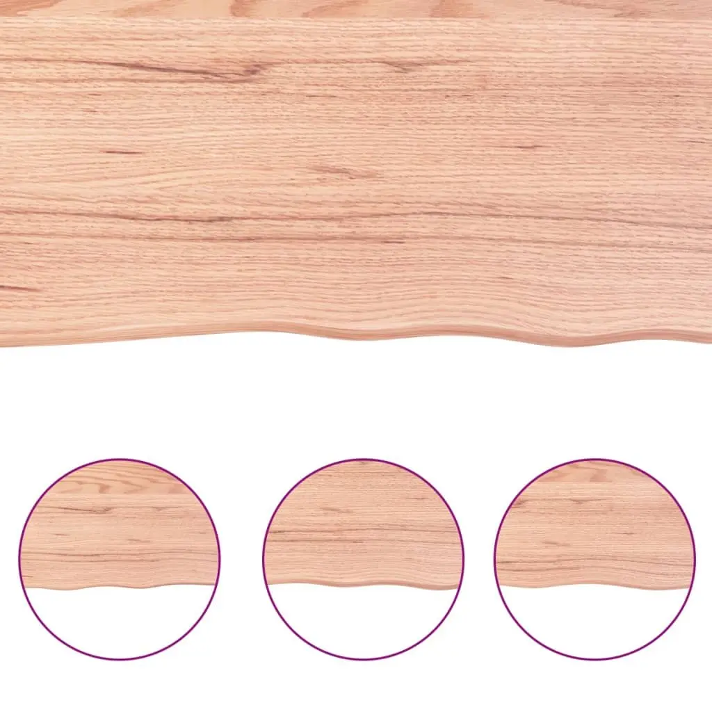 80x60x2cm Light Brown Solid Oak Wood Wall Shelf