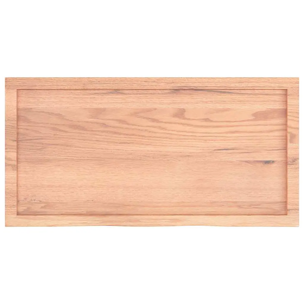 Wall Shelf Solid Oak Wood Light Brown Rustic Storage Floating Shelving 100x50cm