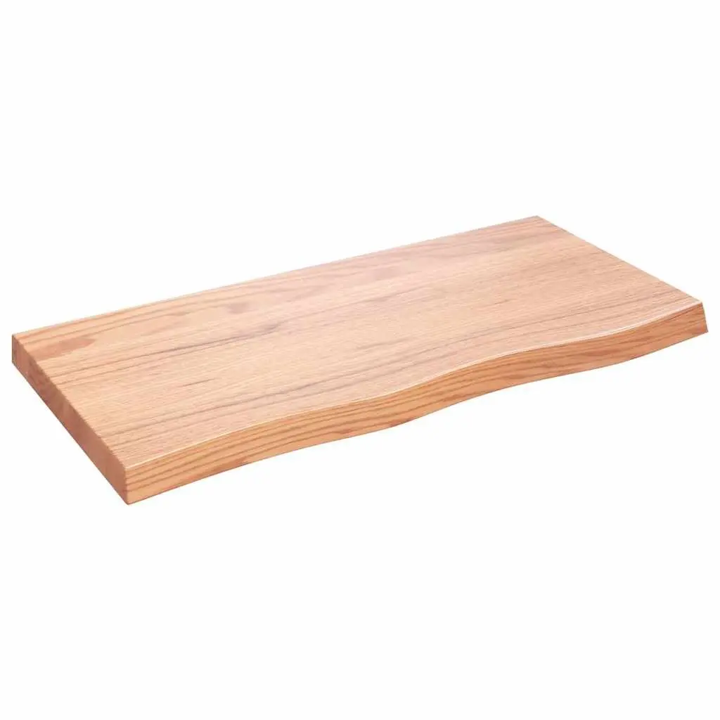 Wall Shelf Solid Oak Wood Light Brown Rustic Storage Floating Ledge 100x50cm