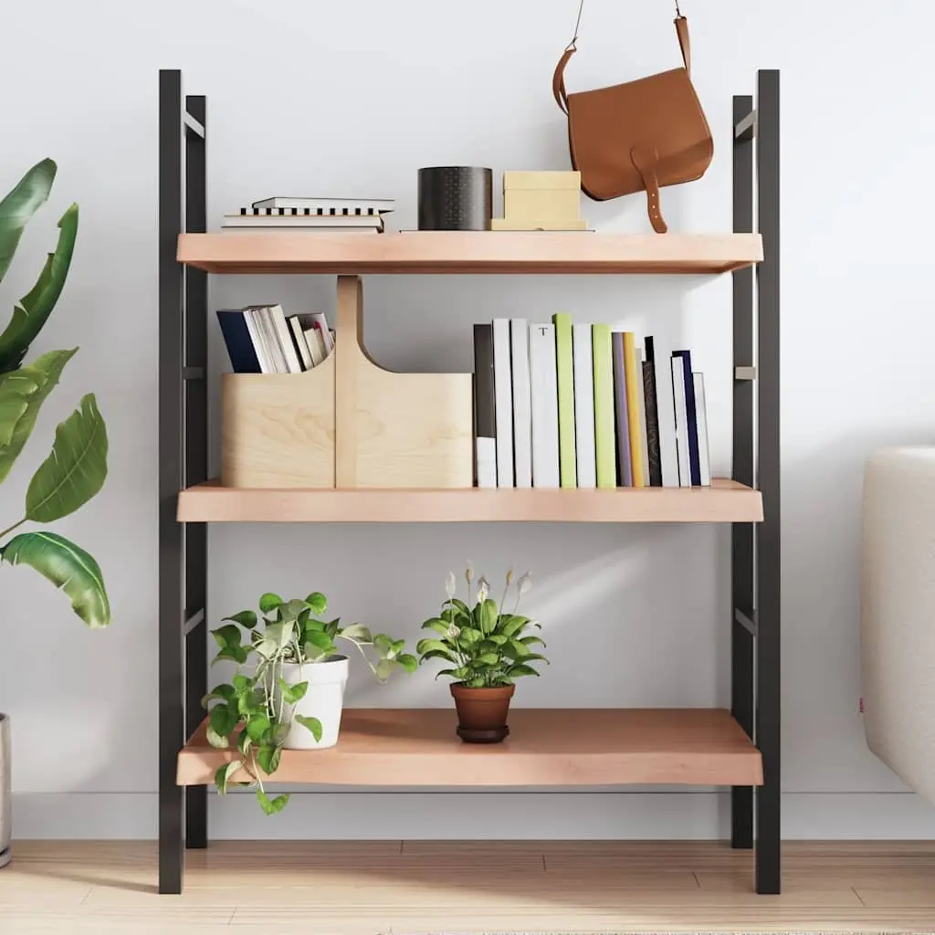 Wall Shelf Solid Oak Wood Light Brown Rustic Storage Floating Ledge 100x50cm