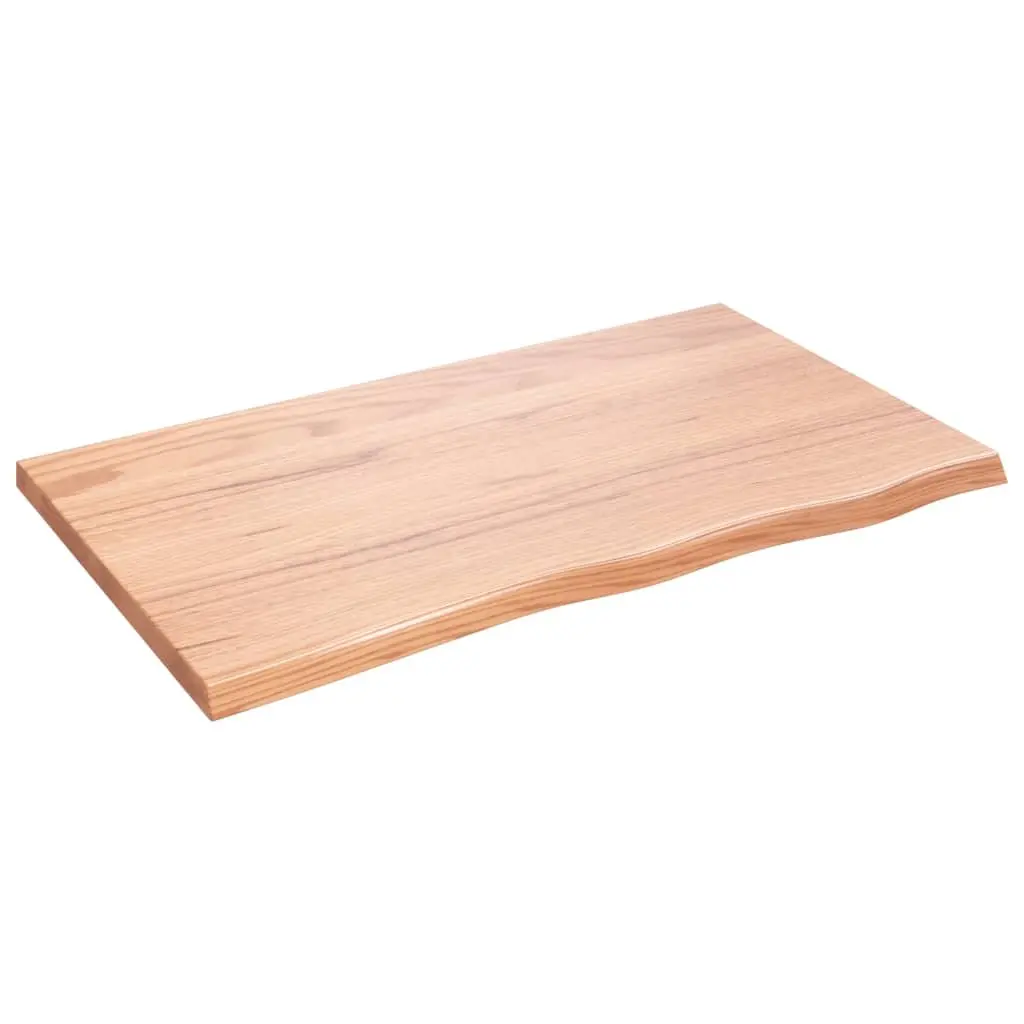 Rustic Floating Shelf Solid Oak Wood Light Brown 100x60cm Wall Storage Ledge