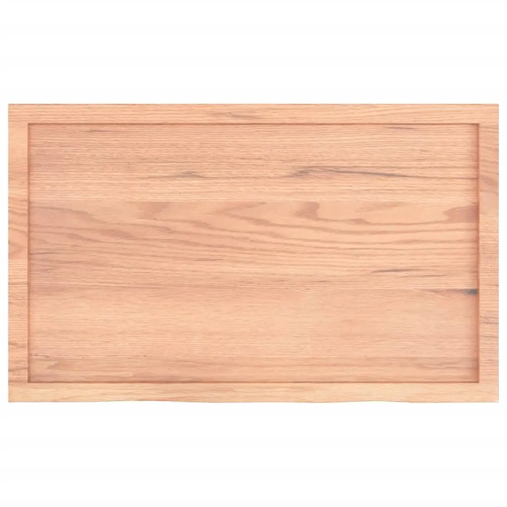 Rustic Floating Shelf Solid Oak Wood Light Brown 100x60cm Wall Storage Ledge