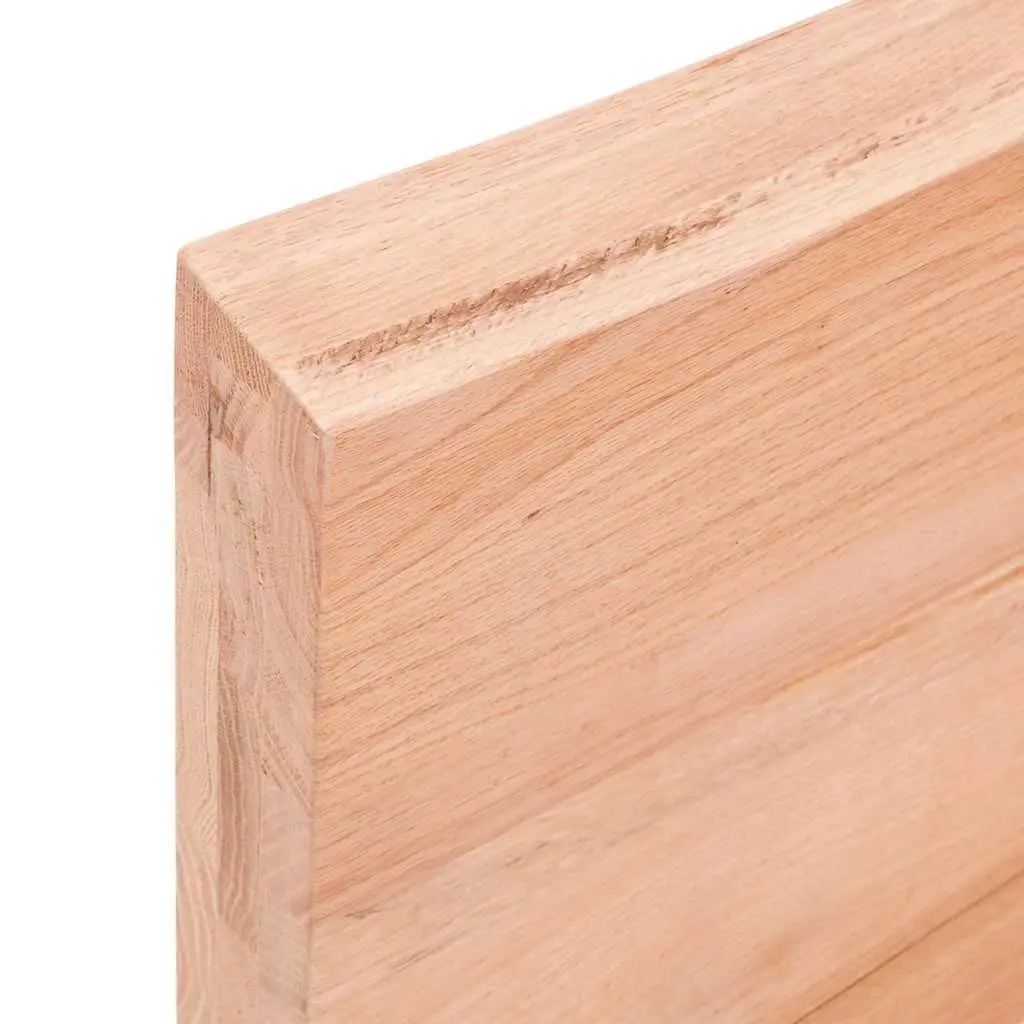 Wall Shelf Light Brown Treated Solid Oak Wood 120x50cm Rustic Storage Ledge