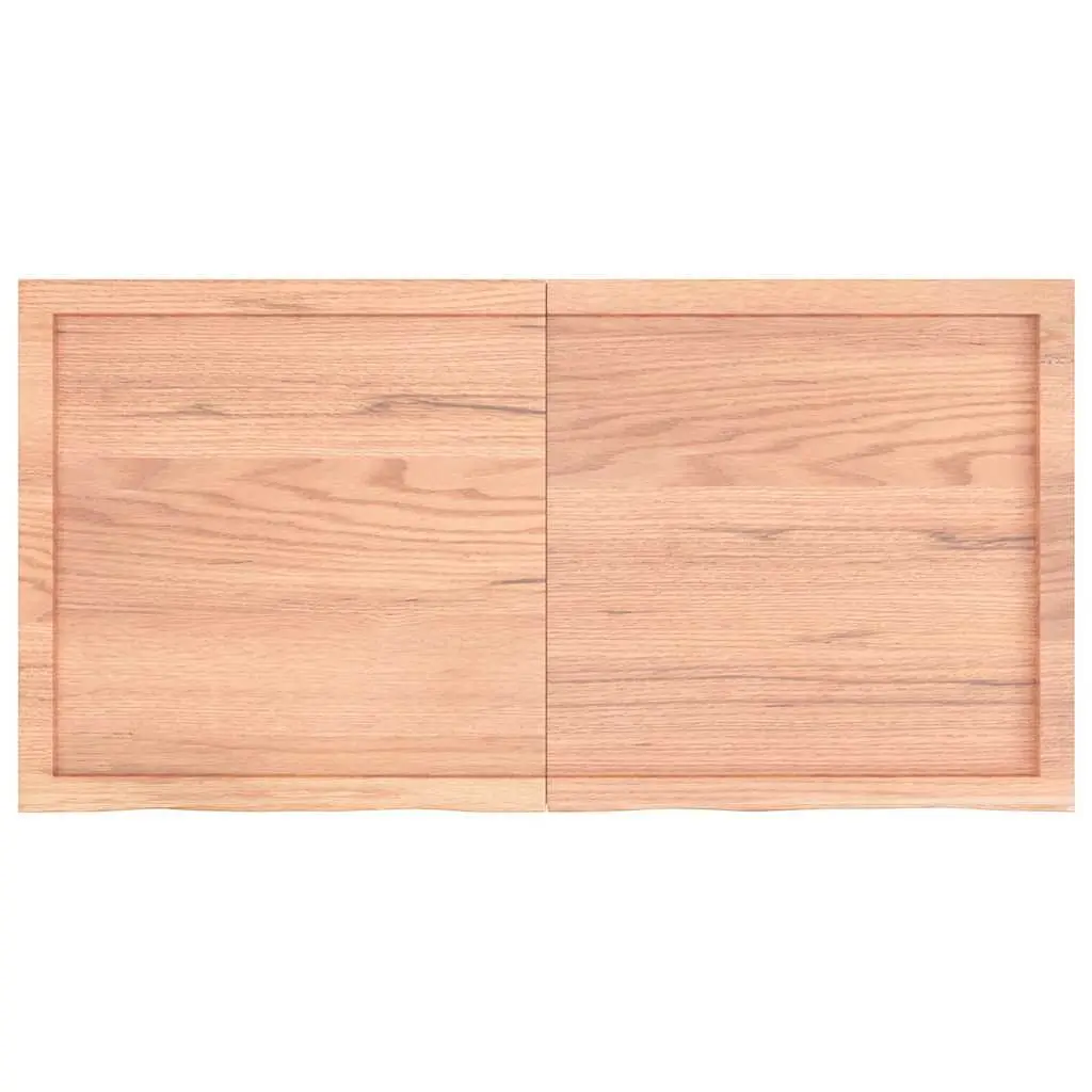 Wall Shelf Light Brown Solid Oak Wood Storage Shelving Rustic Style 120x60cm