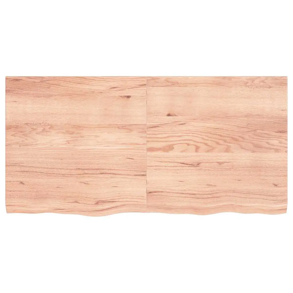 Wall Shelf Light Brown Solid Oak Wood Storage Shelving Rustic Style 120x60cm