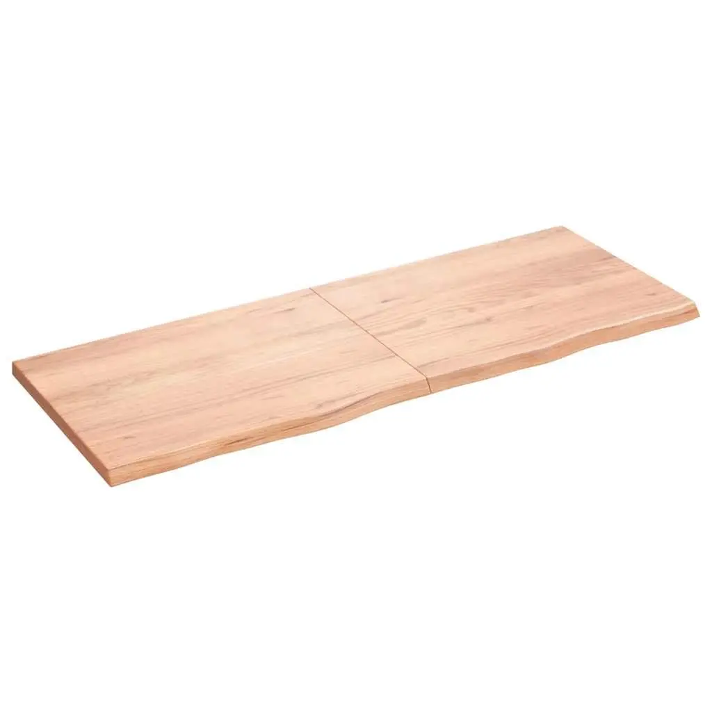 Rustic Oak Wood Wall Shelf 160x60cm Light Brown