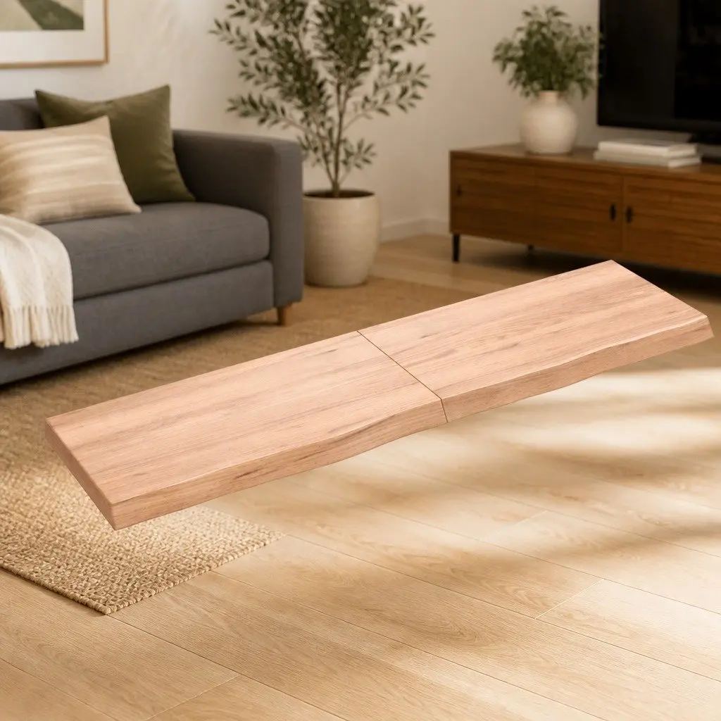 180cm Solid Oak Wood Wall Shelf