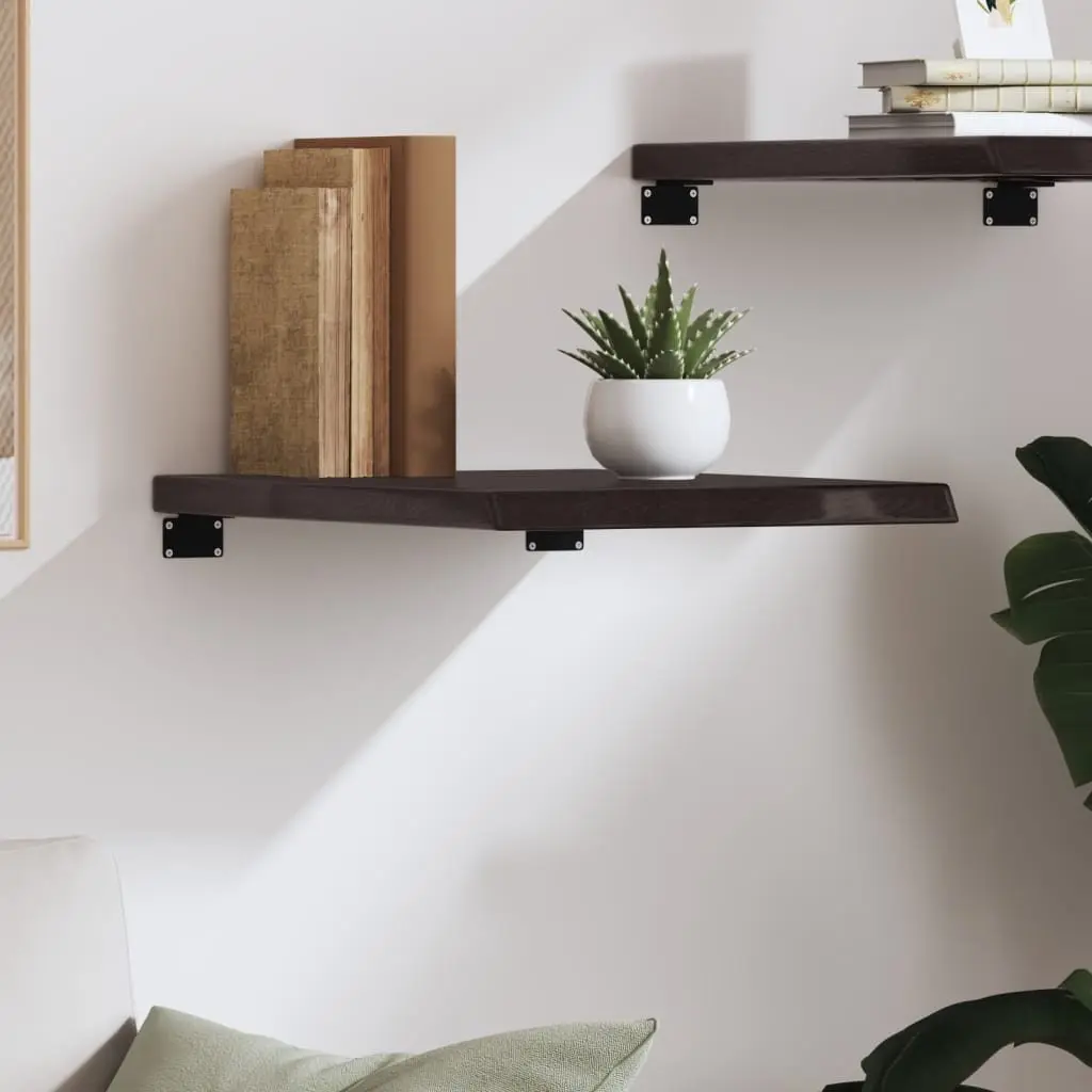 Dark Brown Solid Oak Floating Shelf