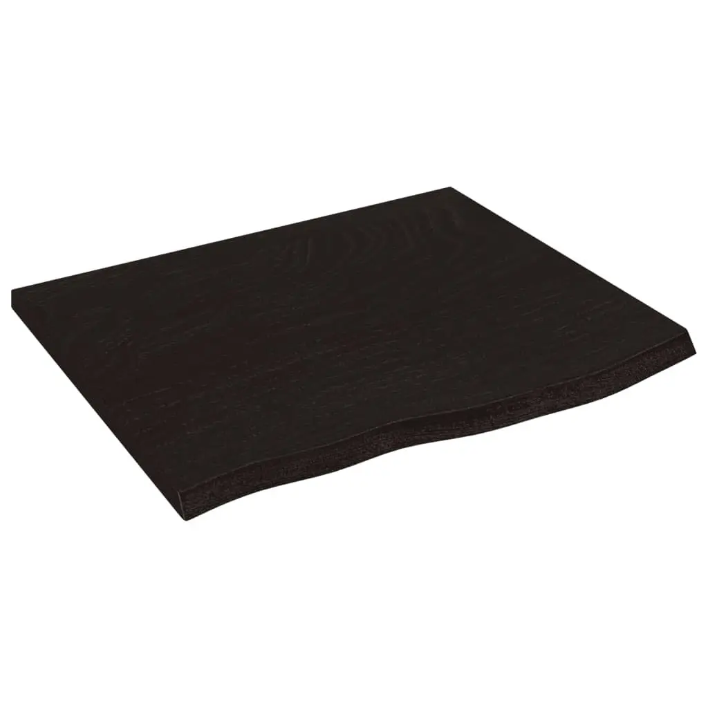 Wall Shelf Oak Dark Brown 60x50x2 cm Solid Wood Rustic Storage Display