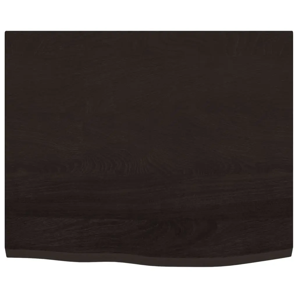 Wall Shelf Oak Dark Brown 60x50x2 cm Solid Wood Rustic Storage Display