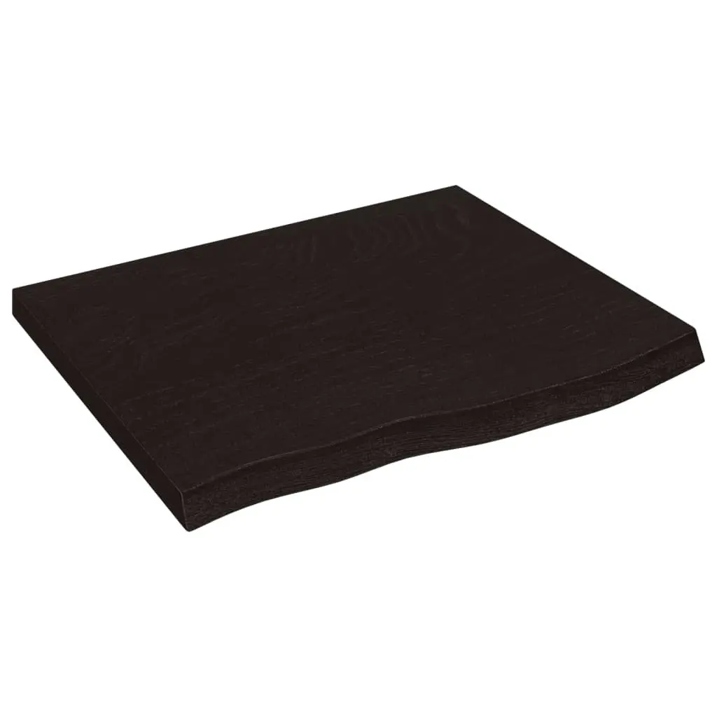 Dark Brown Solid Oak Wall Shelf