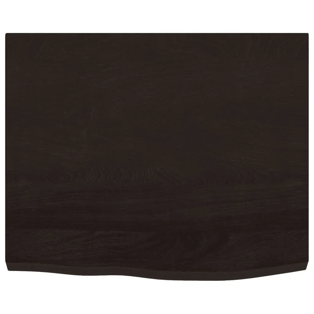 Dark Brown Solid Oak Wall Shelf