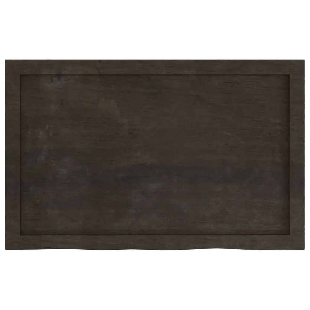 80x50cm Dark Brown Solid Oak Wall Shelf