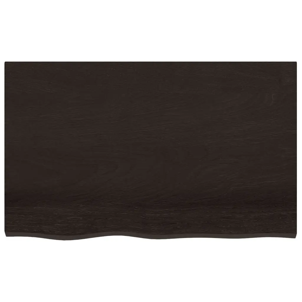 80x50cm Dark Brown Solid Oak Wall Shelf