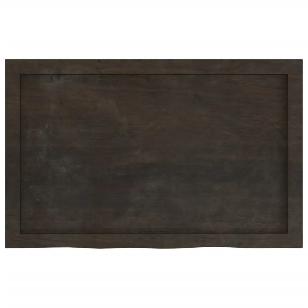 Wall Shelf Oak Solid Wood Dark Brown Rustic Storage Shelving 80x50 cm