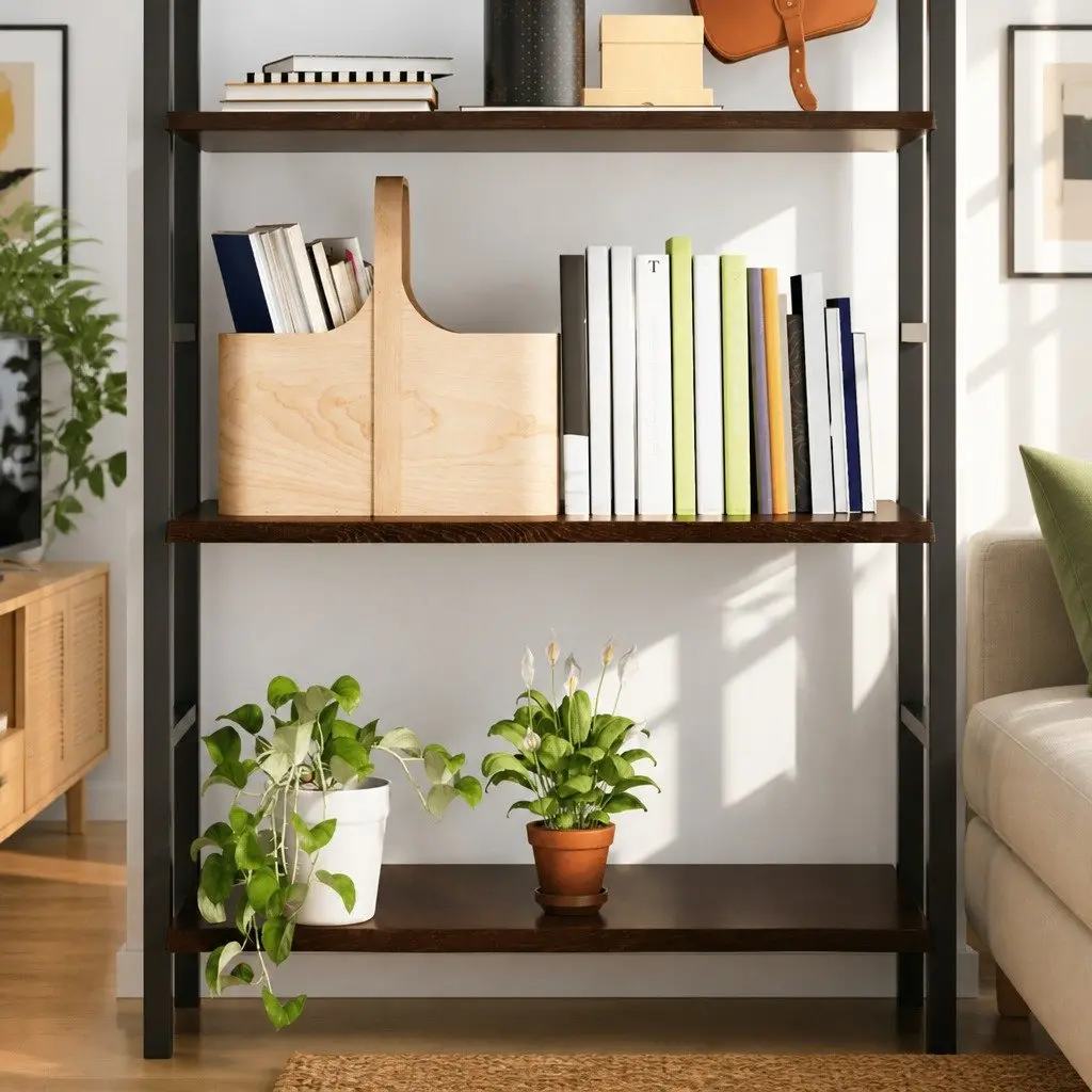 Dark Brown Oak Wall Shelf 80x60x2 cm