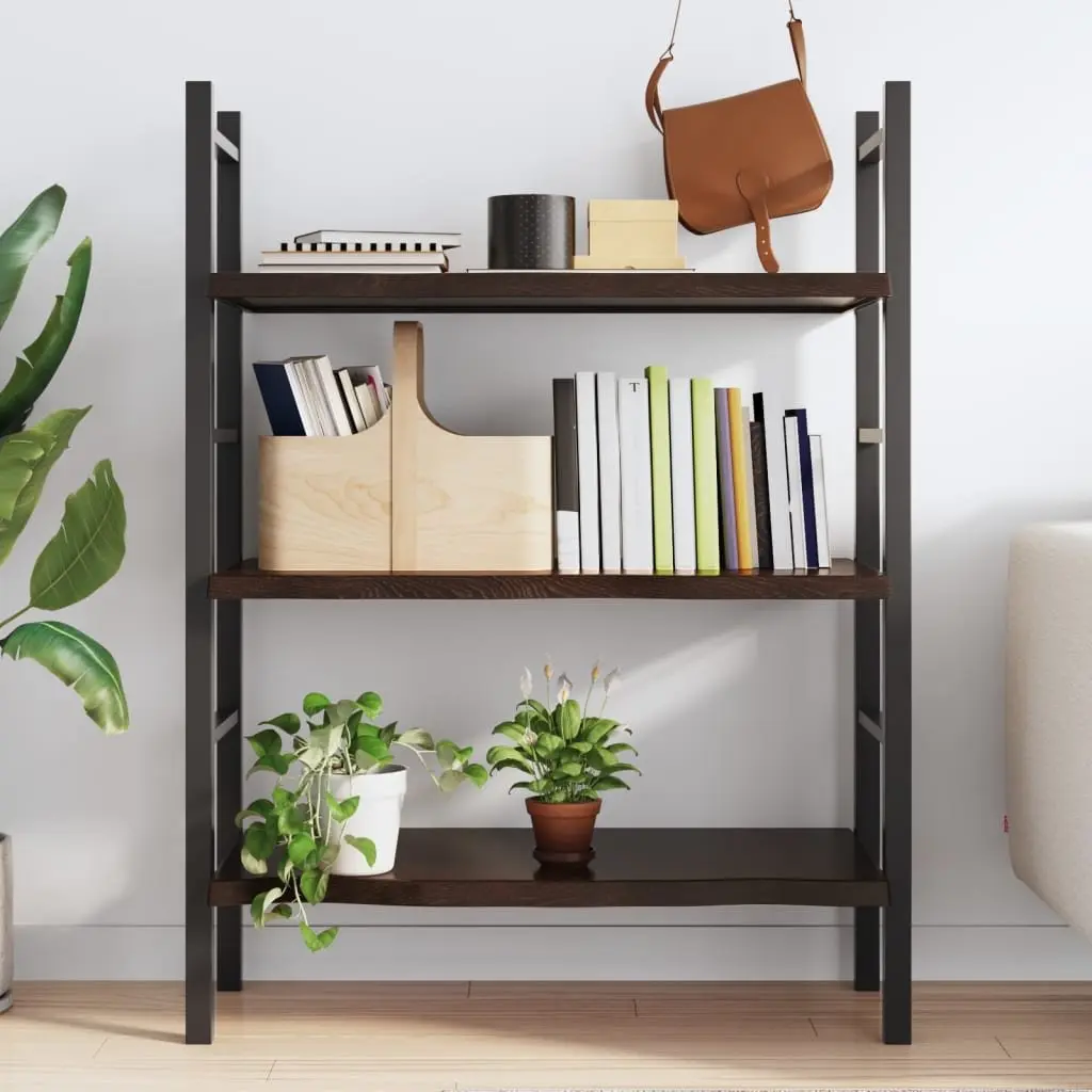 Wall Shelf Rustic Oak Wood 80x60cm Dark Brown