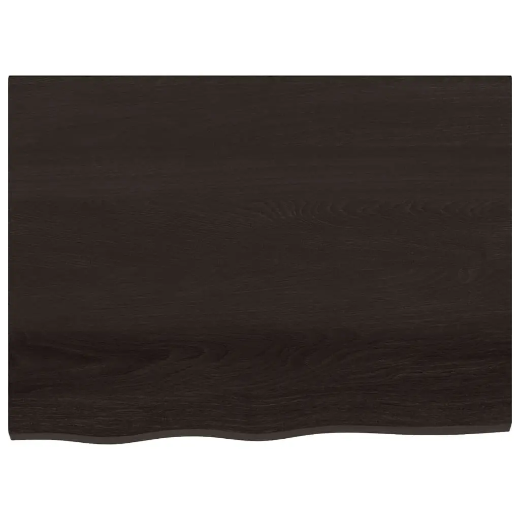 Wall Shelf Dark Brown Solid Oak Wood Rustic Storage Shelving Handmade Live Edge