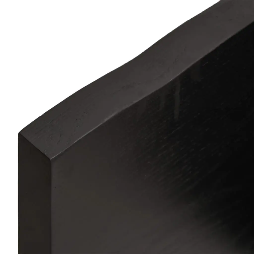 Wall Shelf Rustic Style Solid Oak Wood 100x30cm Dark Brown Storage Floating Ledge